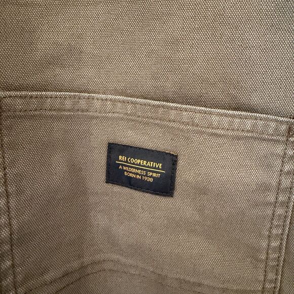 NWOT REI Co-op Trailsmith Overalls Women's Medium 32L Olive Green Canvas Work - Picture 9 of 14
